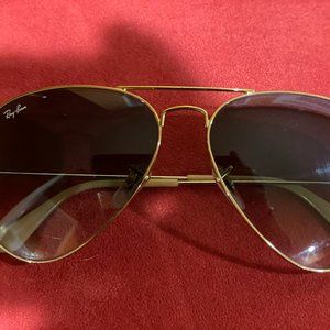 Ray-Ban RB3025 Aviator Sunglasses Arista Gold w/Blue Gradient